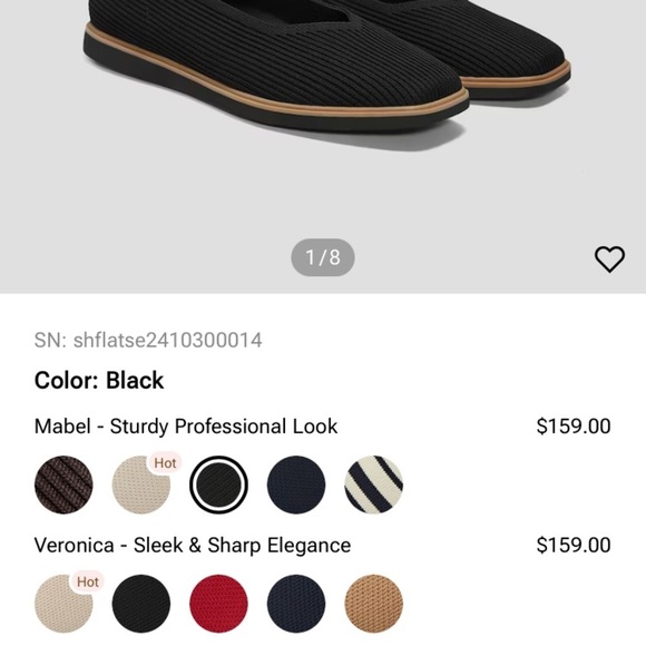 Vivaia Women’s Mabel Black Flat Slip On Square Toe New Size 44EU,approx 12.5-13 - Picture 6 of 11